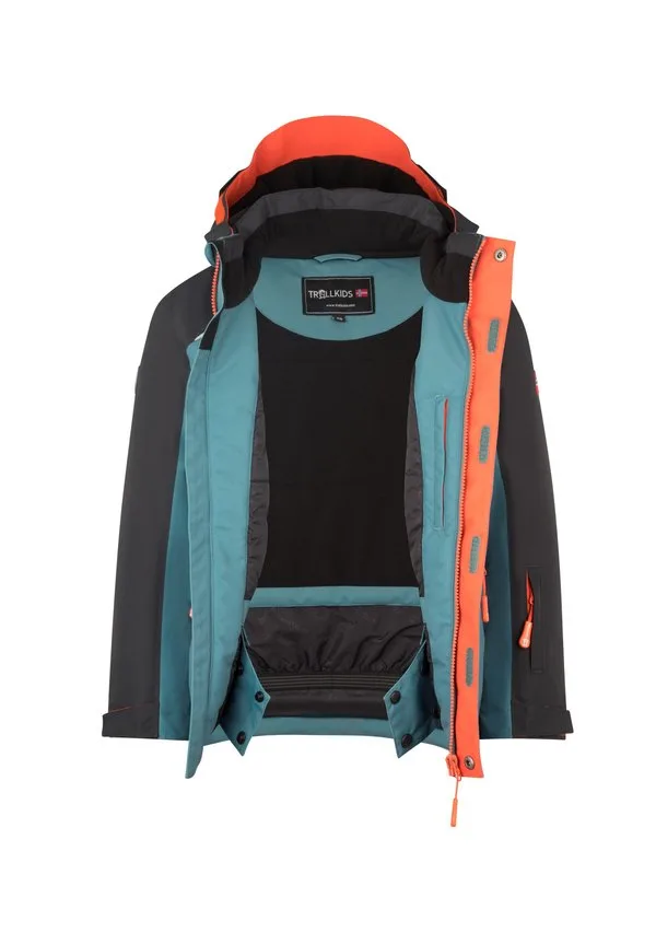 Зимняя куртка holmenkollen лыжная куртка Trollkids, Stormy Blue/Black/Flame Orange — фото 3