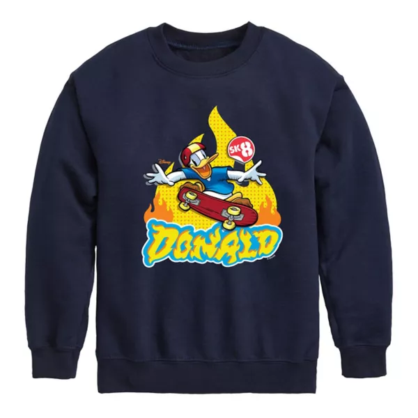 

Микки и друзья мальчики 8-20 толстовка с флисом Donald Sk8 Disney, синий