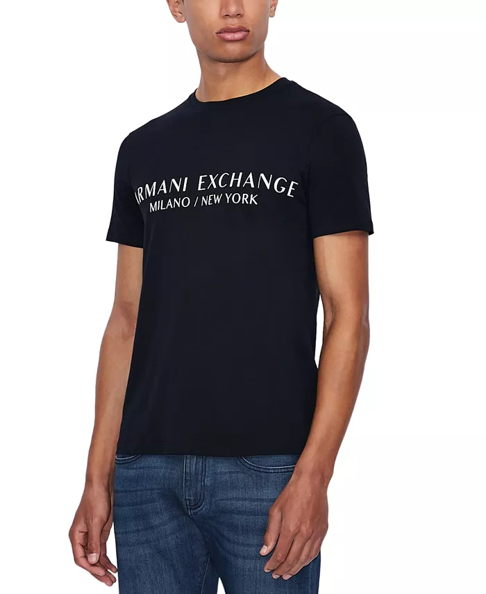 

Мужская футболка Milano New York с логотипом и принтом A|X Armani Exchange, синий