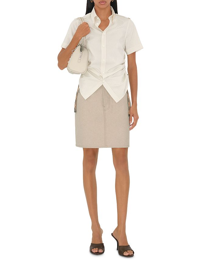 

Джинсовая мини-юбка с дизайном "Equestrian Knight" Burberry, коричневый/бежевый