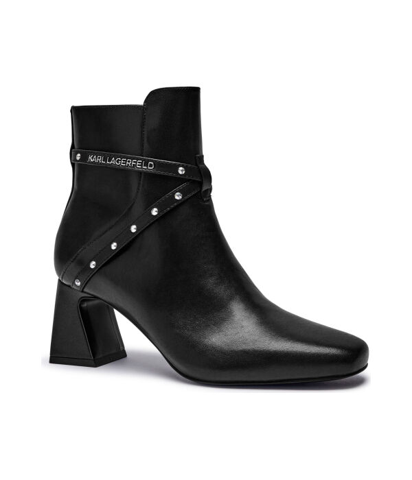 Женские ботильоны Karl Lagerfeld кожаные с заклепками, черный