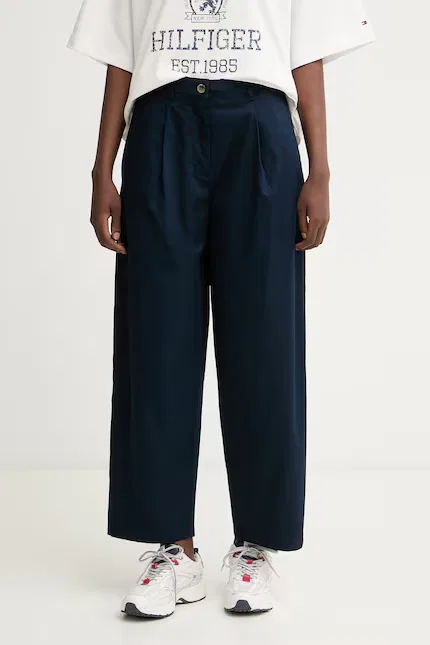 Брюки женские из хлопка классические Tommy Hilfiger, синий