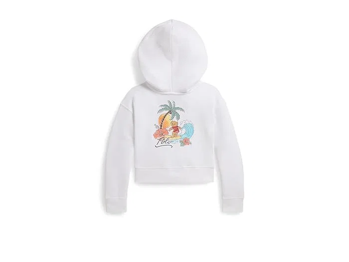 Худи Polo Ralph Lauren Kids Polo Bear Terry Boxy Full Zip, White — фото 2