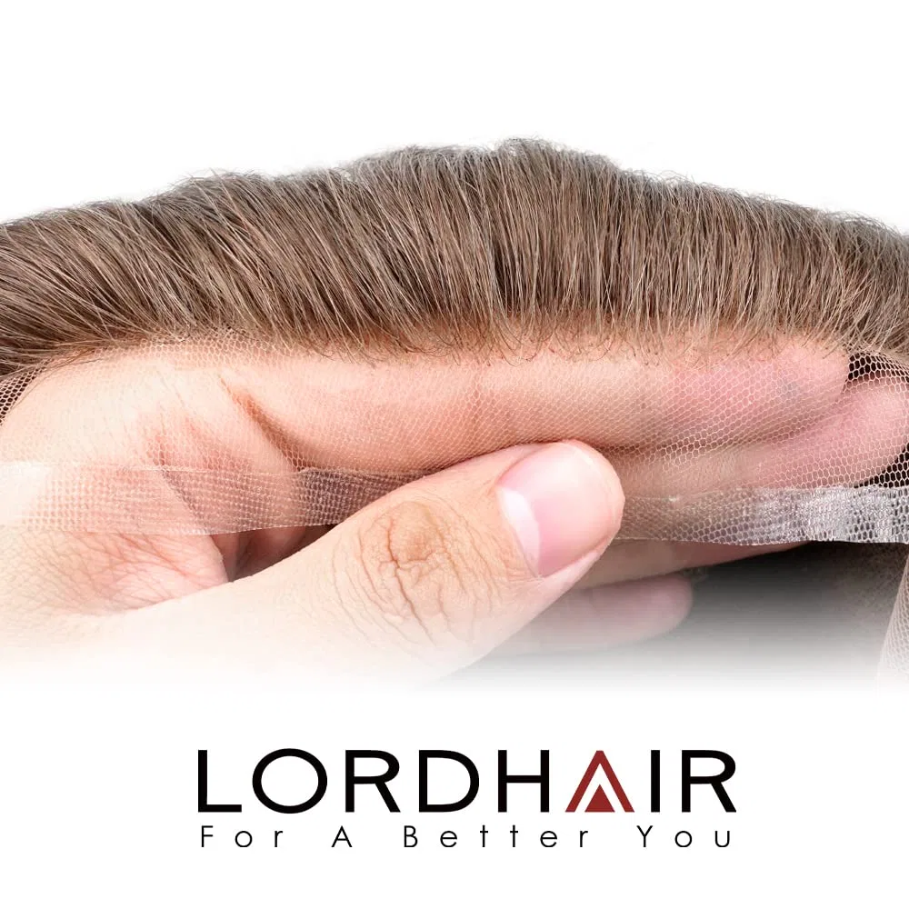 Мужской парик Lordhair Knotless Toupee из натуральных волос с кружевной передней частью Lordhair, Light Brown 7#(Ash) — фото 4