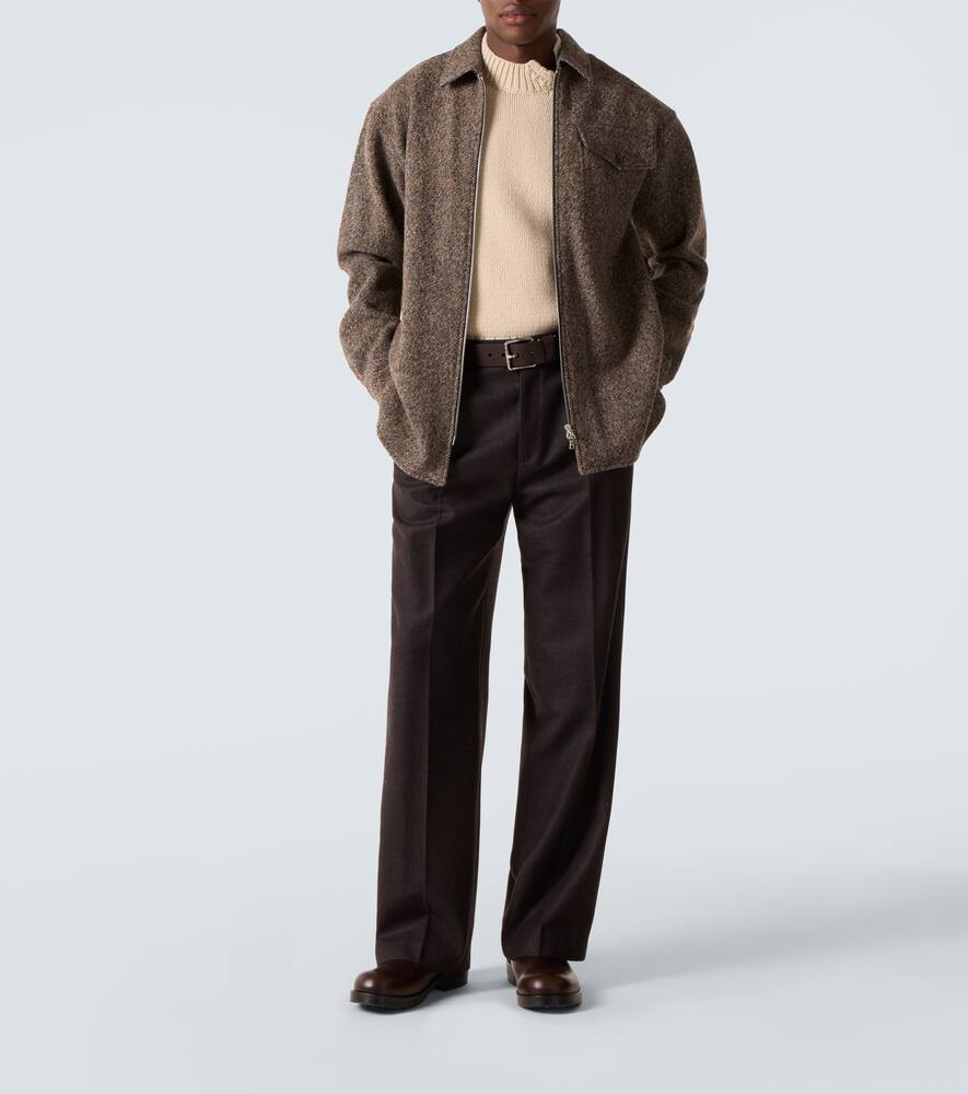 Шерстяная и хлопковая твидовая овершерта Dries Van Noten, Rust — фото 2