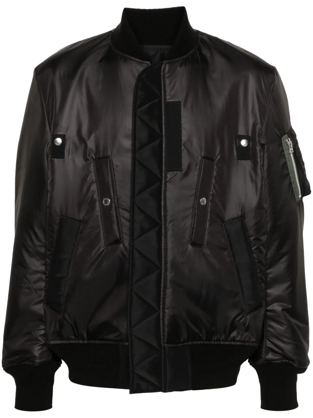 

Пуховик с отделкой в рубчик SACAI, черный
