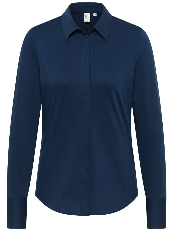 

Приталенная блузка темно-синего цвета Eterna