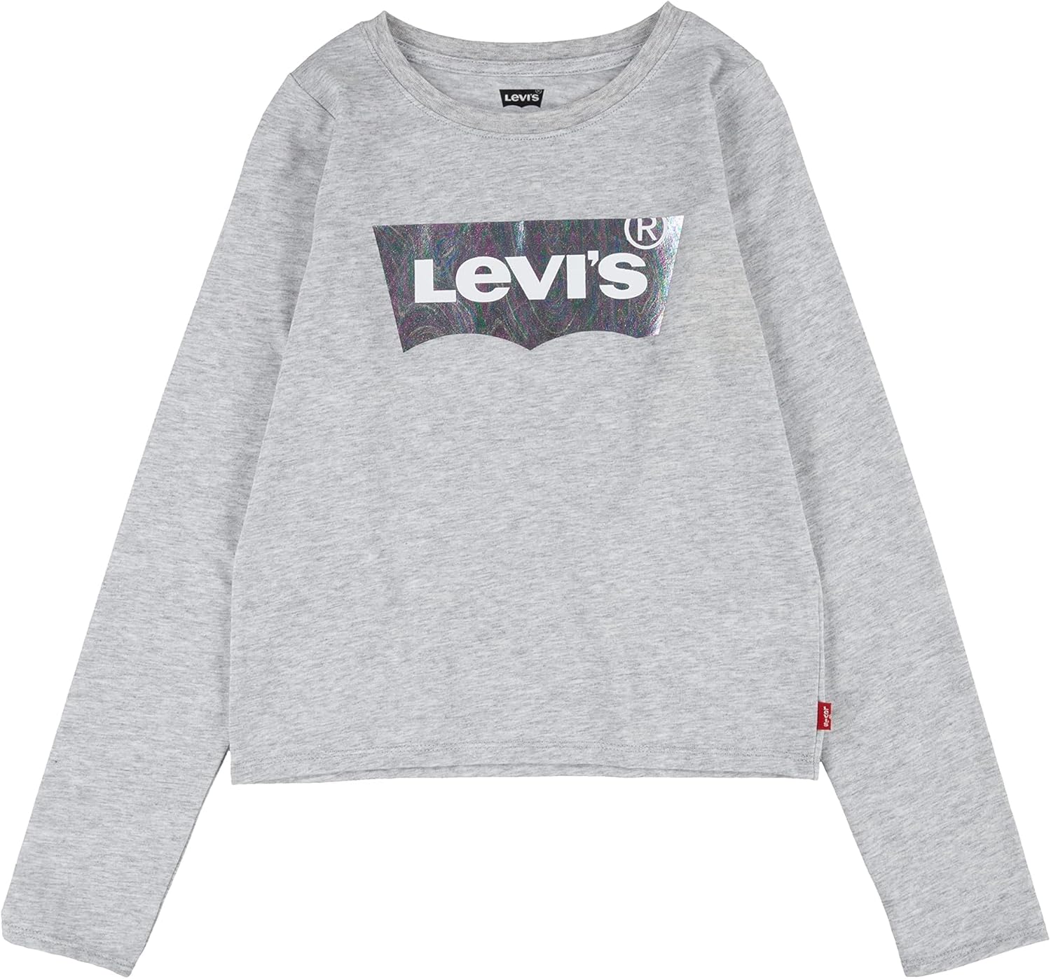 

Футболка с длинным рукавом и крыльями летучей мыши Levi's для девочек (для детей старшего возраста), Light Gray Heather