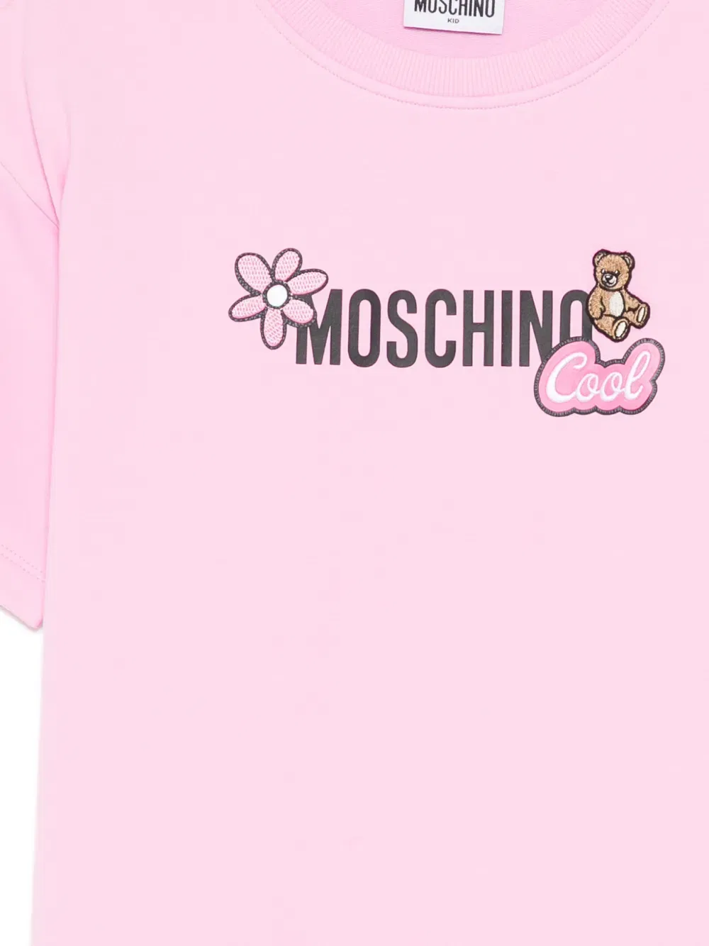 Платье с цветочным рисунком в виде плюшевого мишки Moschino Kids, розовый — фото 3