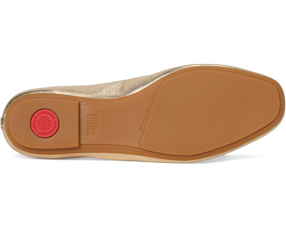 Балетки FitFlop Delicato Bow Soft Leather Ballet Flats, цвет Platino — фото 3