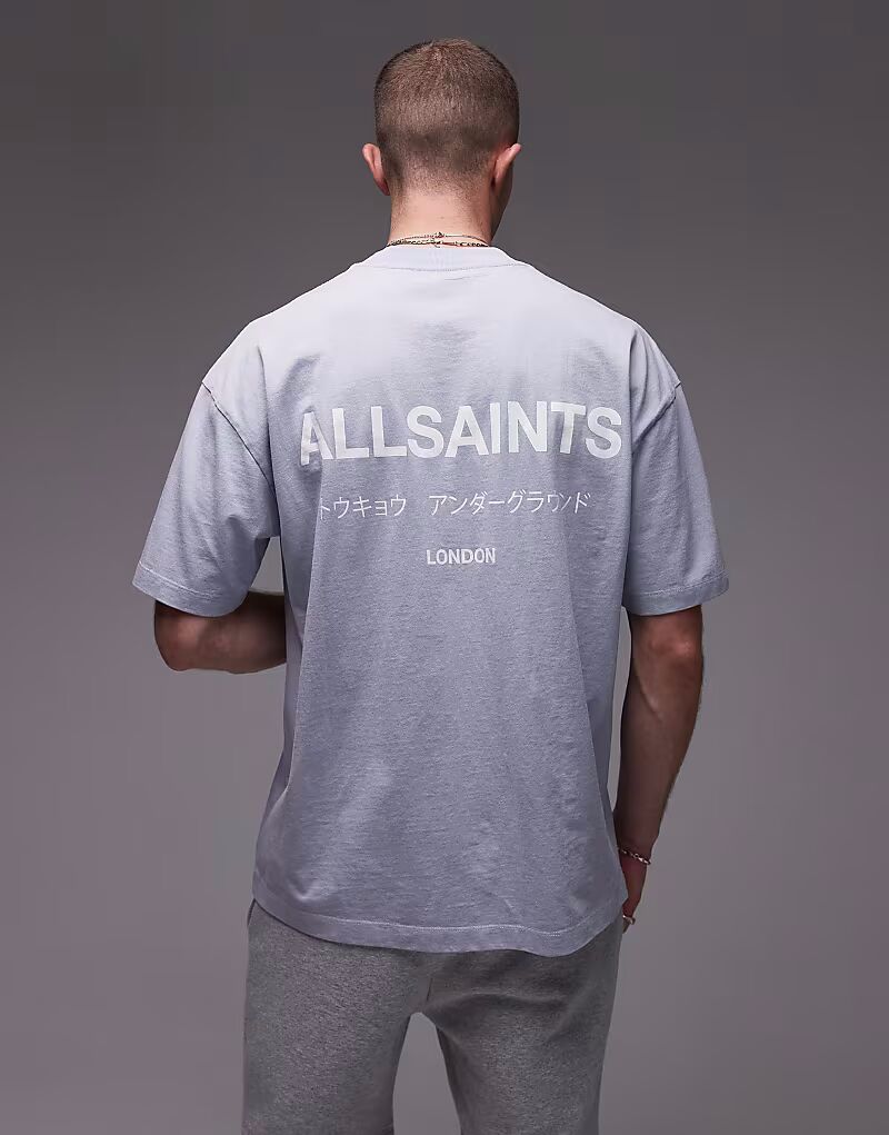 

Футболка Allsaints Underground в цвете ивового синего цвета