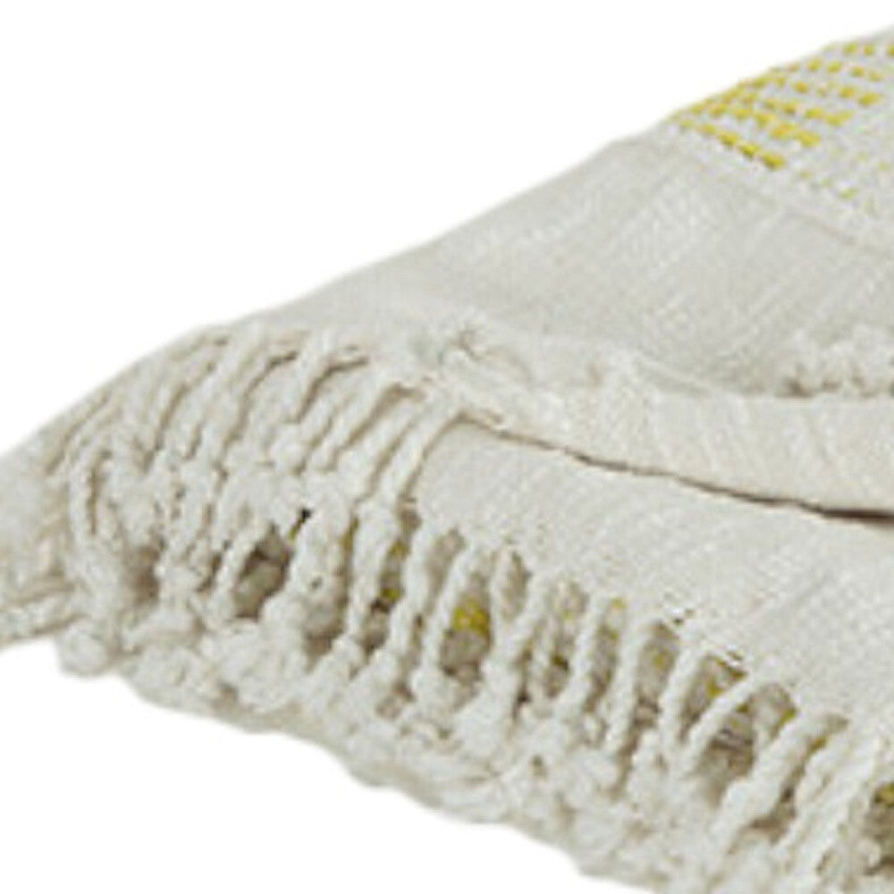 

Желтое тканое хлопковое одеяло Homezia, цвет Multicolored