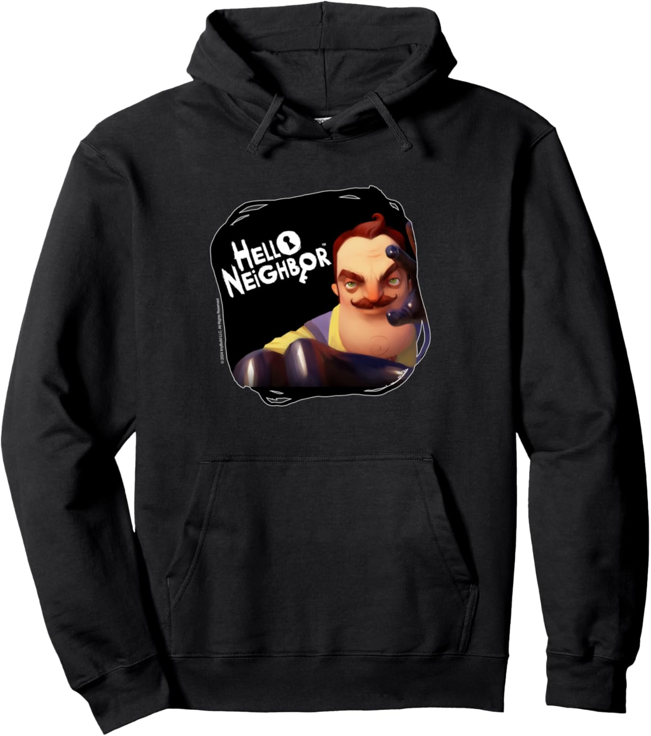 

Толстовка с дизайном, связанным с игрой Hello Neighbor, черный