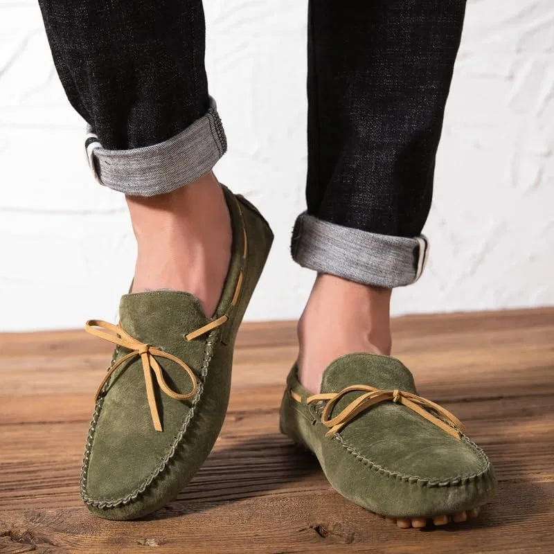 Лоферы мужские на плоской подошве, Army Green SayfuR — фото 3