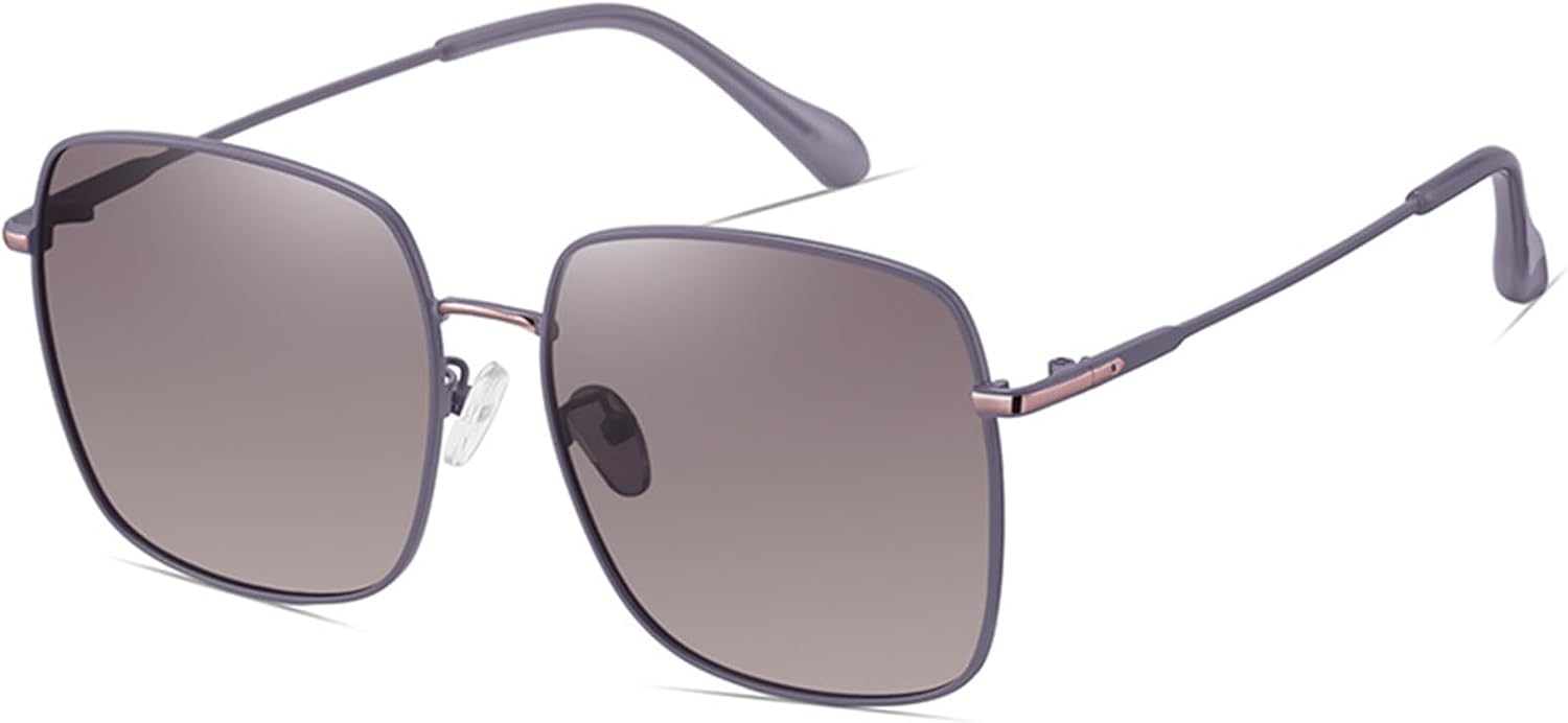 

Женские солнцезащитные очки увеличенного размера с поляризацией - Стильные квадратные металлические оправы - Защита от УФ-излучения UV400 - Легкие и с антибликовым покрытием Bubmari, F