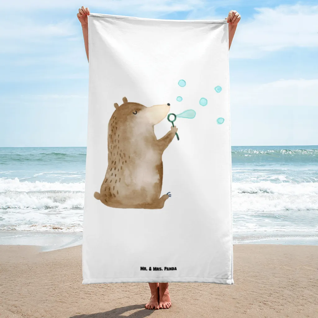 

Пляжное полотенце Mr. & Mrs. Panda, белый