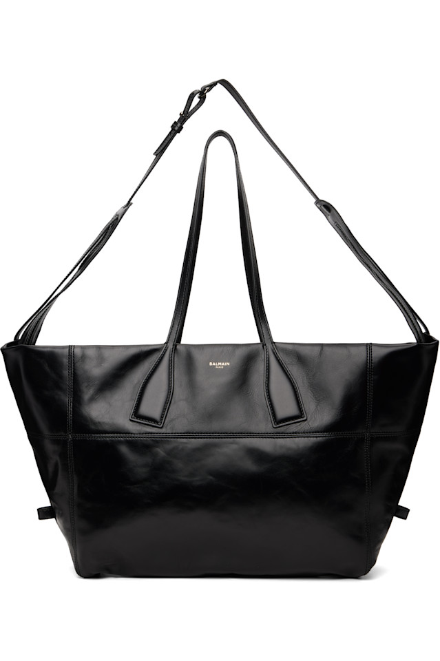 

Сумка-Тоут из телячьей кожи с молниями Track zips Balmain, черный