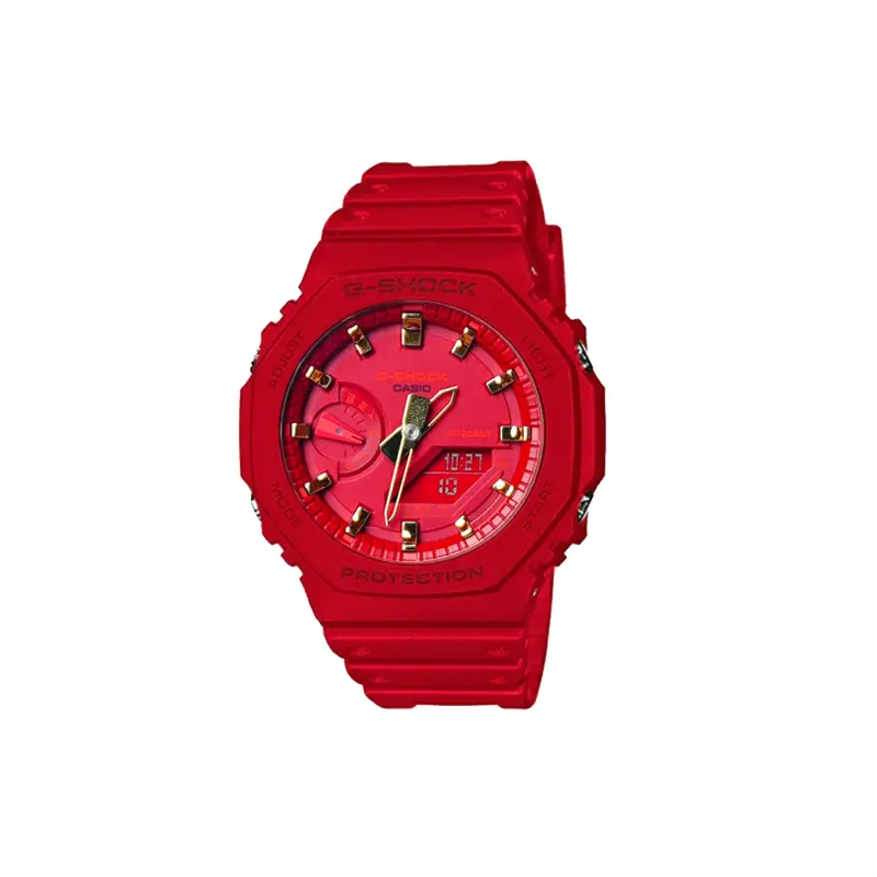 

CASIO Часы Men Liquid Crystal/Analog Dual Display Series Red Watch, Lucky Red Gold Jubilee