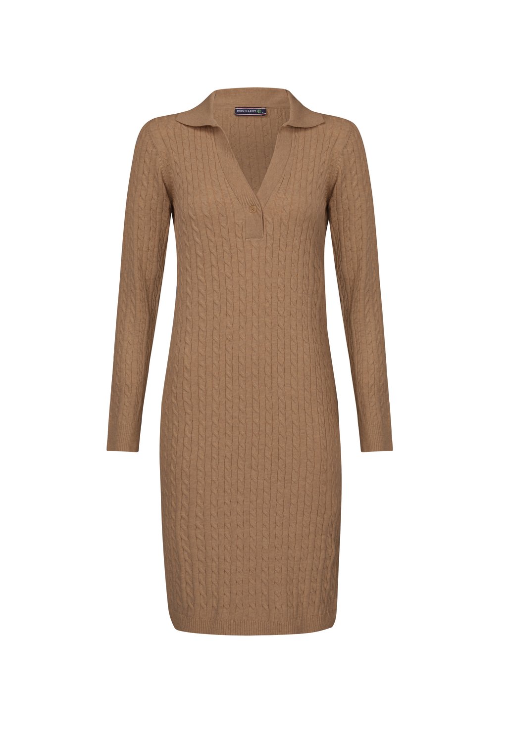

Платье-футляр WITH A SINGLE BUTTON DETAIL AND CABLE PATTERN Felix Hardy, светло-коричневый