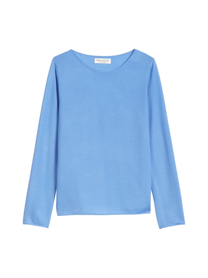 

Тонкий вязаный свитер безоблачно-голубого цвета Marc O'Polo