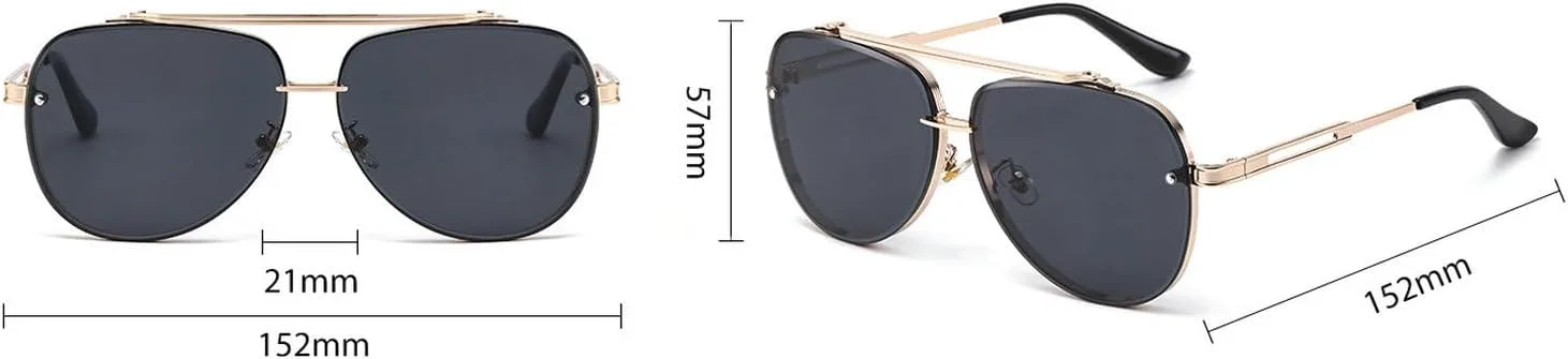 

Laureles Классические квадратные солнцезащитные очки без оправы, стильные мужские винтажные металлические очки-пилот, женские солнцезащитные очки UV400, C3