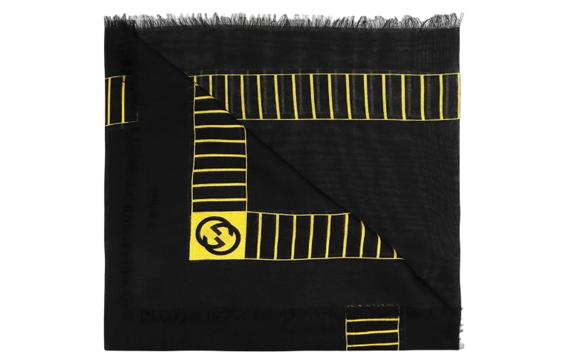 

GUCCI Вязаный шарф мужской черный, Black