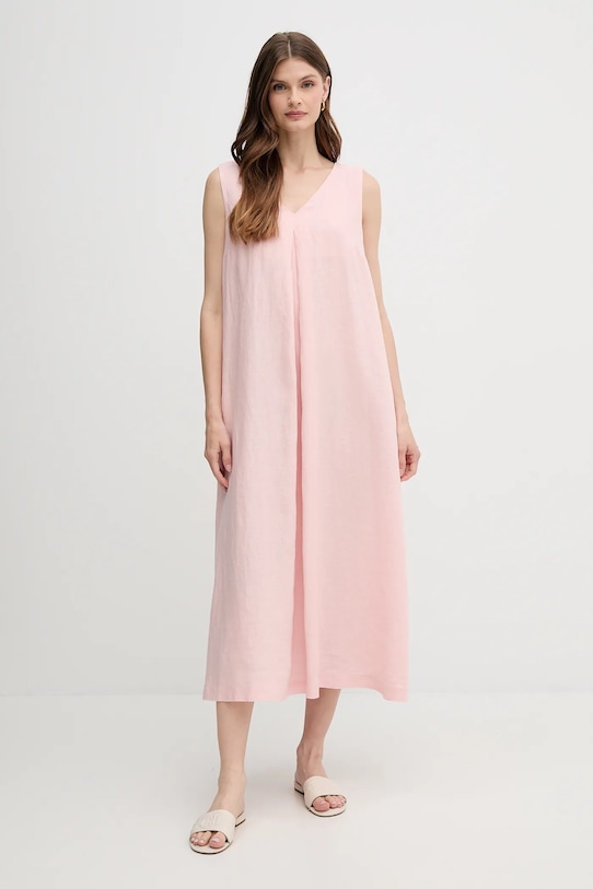 

Льняное платье United Colors Of Benetton, розовый