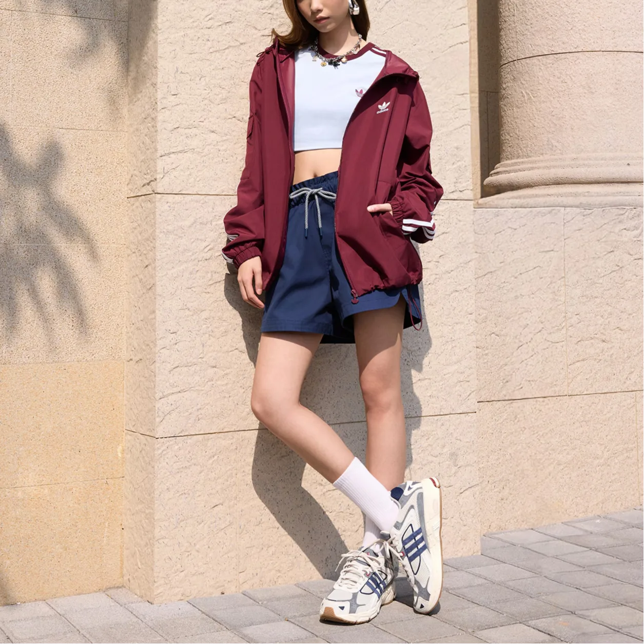 Куртка Stag Track унисекс Adidas Originals, темно-красный — фото 4