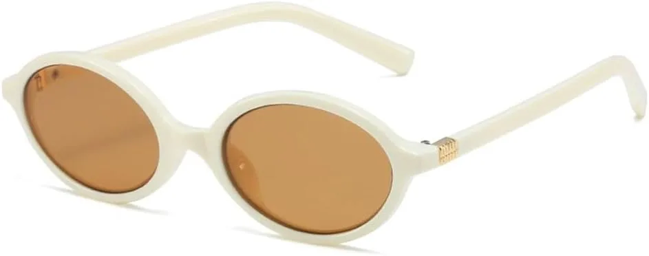 

Модные овальные простые солнцезащитные очки в стиле ретро для женщин, маленькая оправа, для поездок на работу, солнцезащитные очки UV400 UJNHGQ, Beige Tea