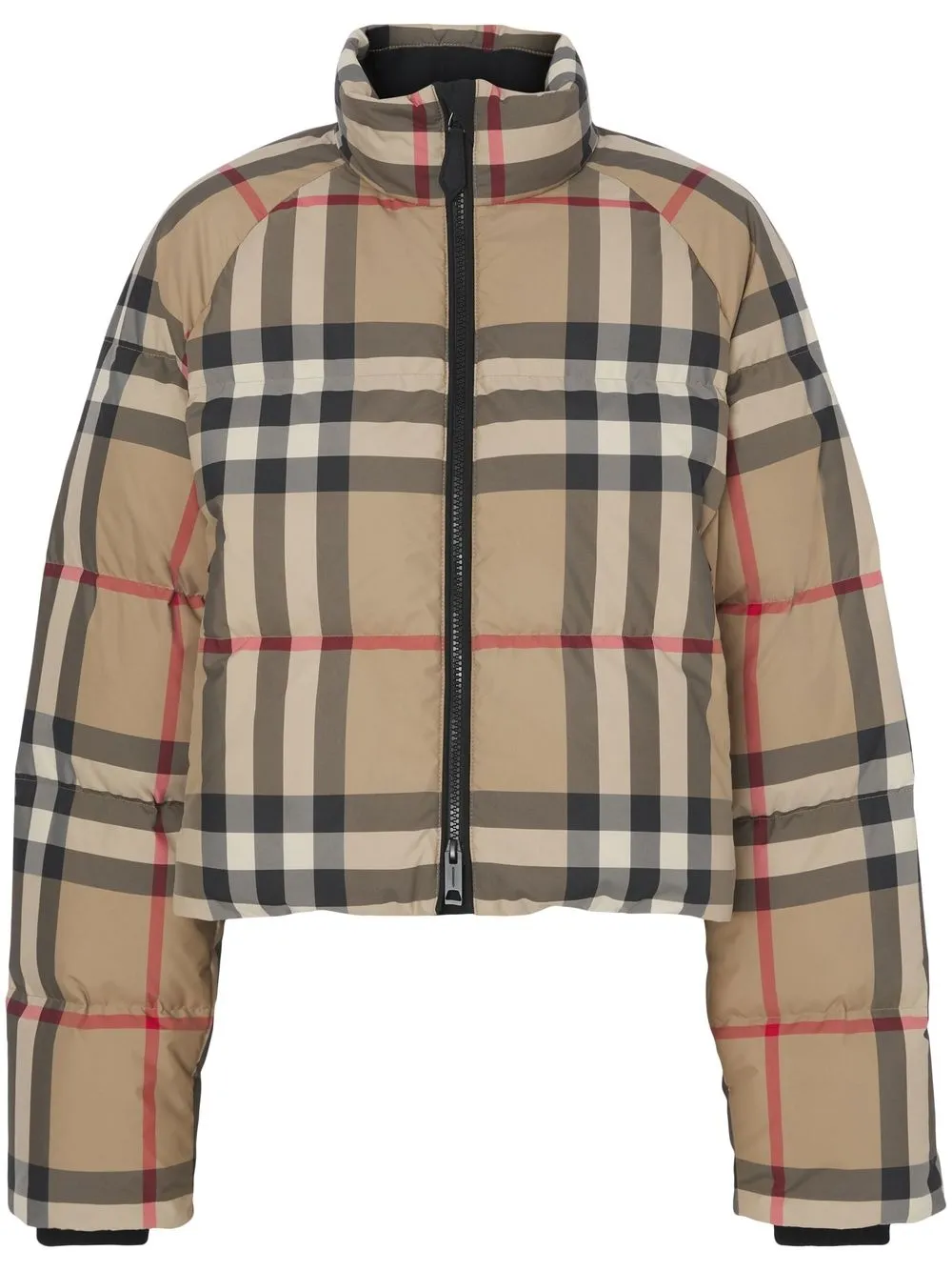 

Укороченный пуховик в клетку Vintage Check BURBERRY, коричневый