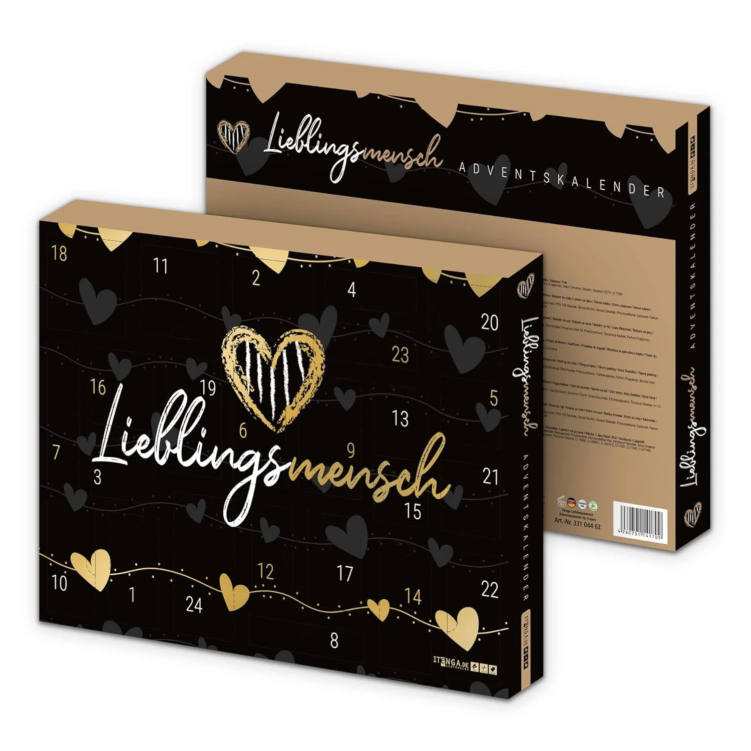 Женский адвент-календарь itenga Favourite Person Black Gold с 24 сюрпризами Itenga