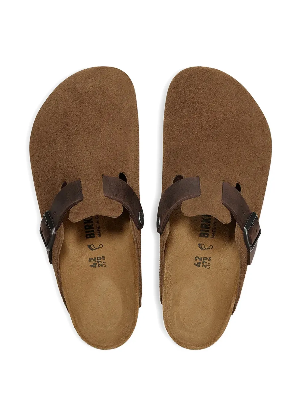 Клоги с пряжками Birkenstock, коричневый — фото 3