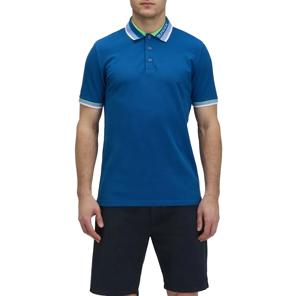 

Поло с коротким рукавом Sundek With 3-button opening, синий