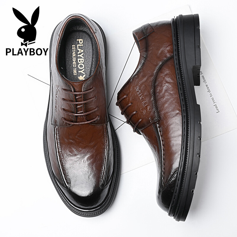 Туфли мужские Men"s Casual Men Low-Top Playboy, коричневый — фото 4