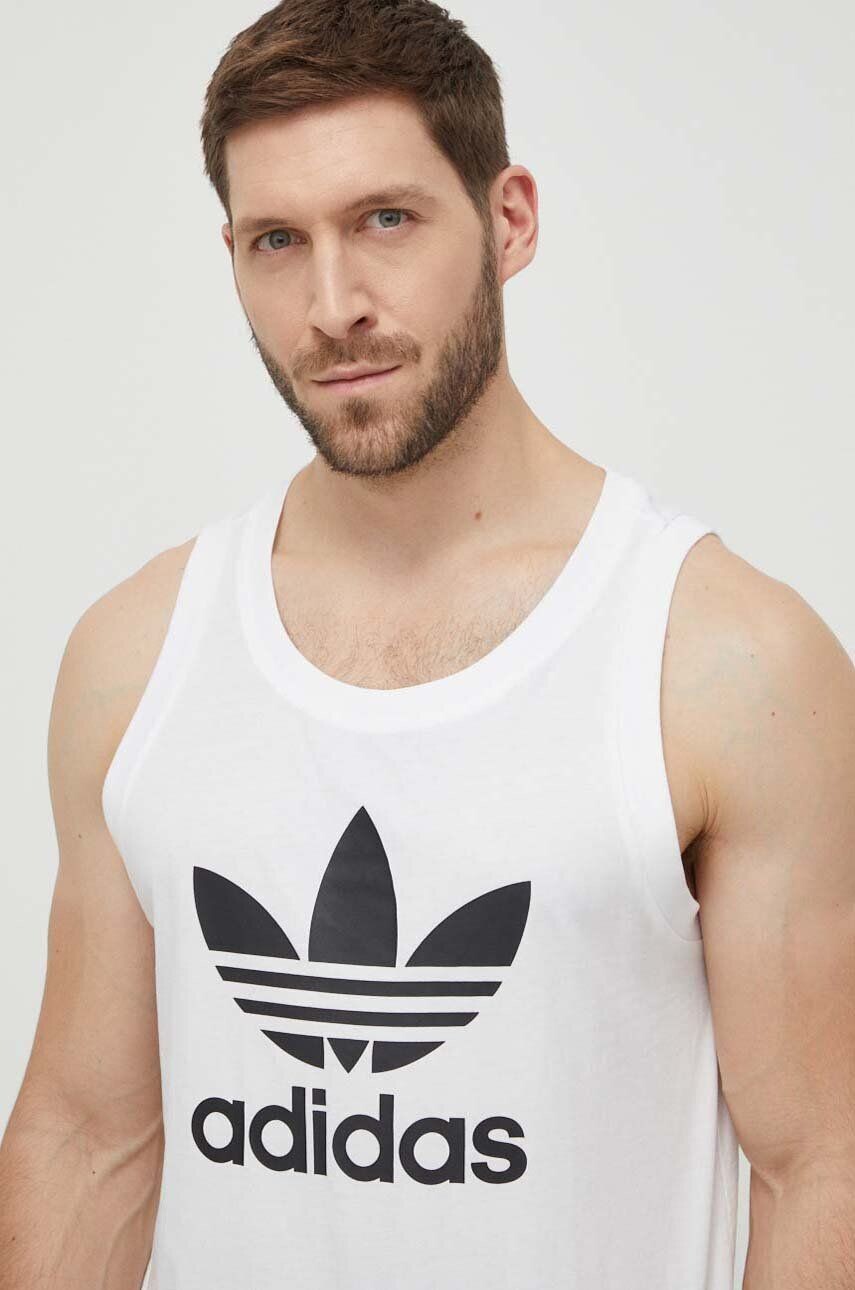 

Хлопковая футболка Adicolor Classics Trefoil Tank adidas Originals, белый