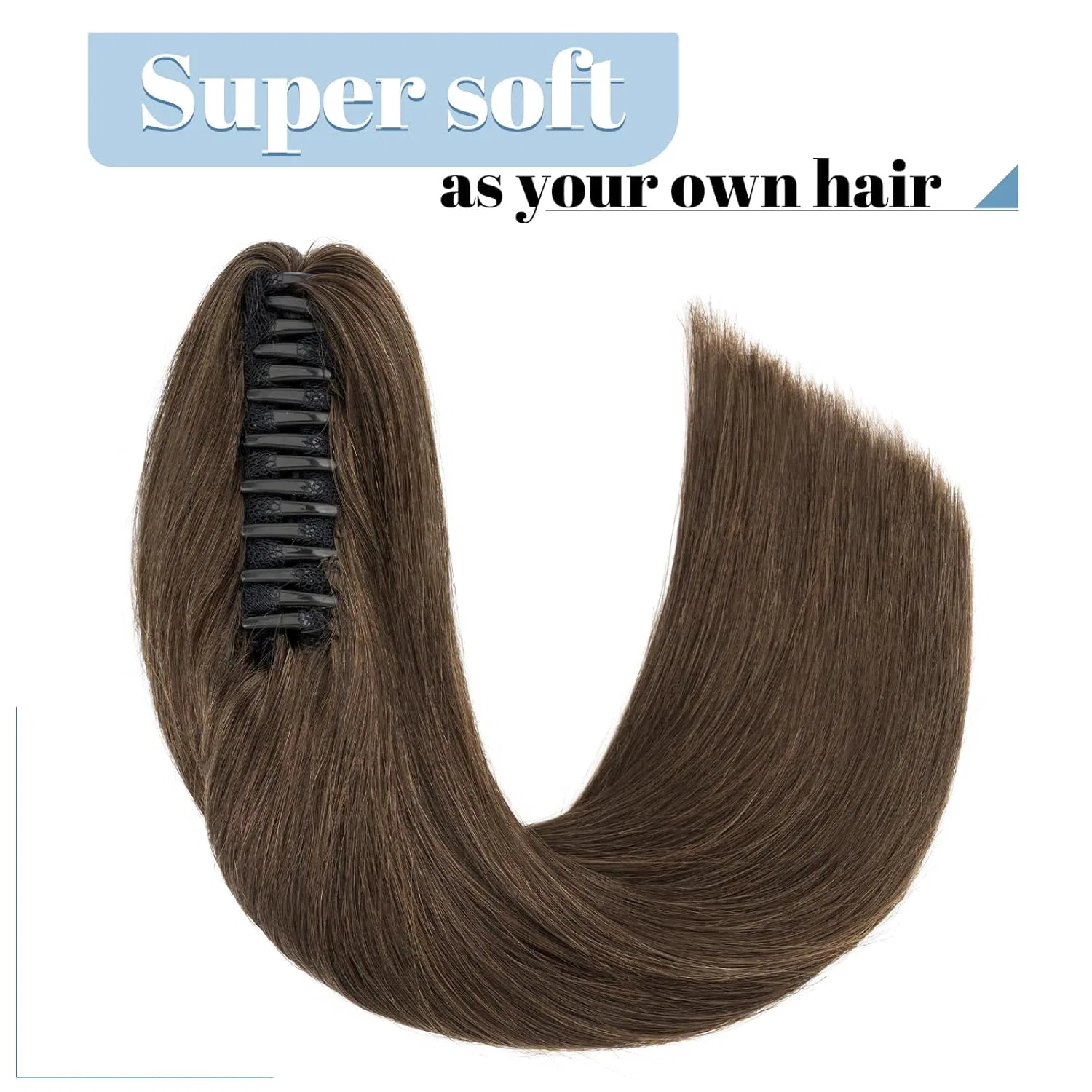 Накладной хвост из натуральных волос Remy от Sego Sego, Dark Brown#2 — фото 4
