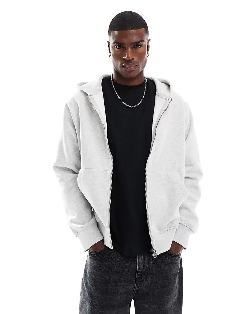 

Jack & Jones – Толстовка большого размера с капюшоном светло-серого цвета