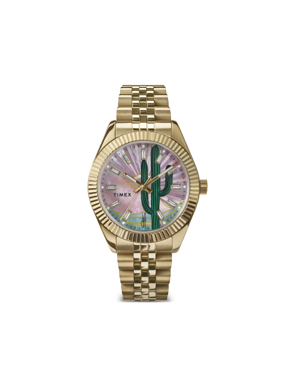 

Наручные часы 36 мм из коллаборации с Jacquie Aiche TIMEX, розовый