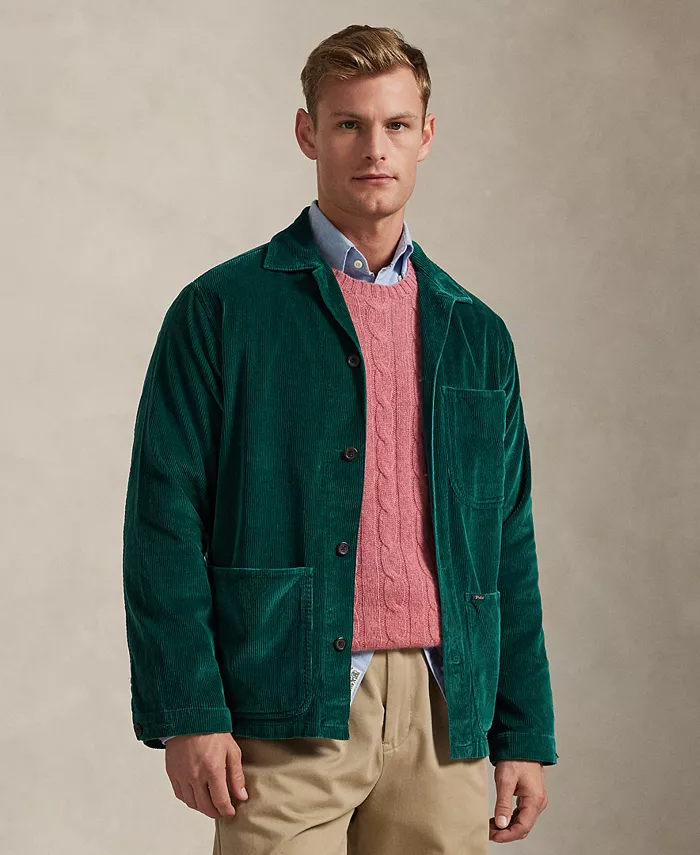 

Мужская вельветовая утилитарная рубашка с длинными рукавами Polo Ralph Lauren, зеленый