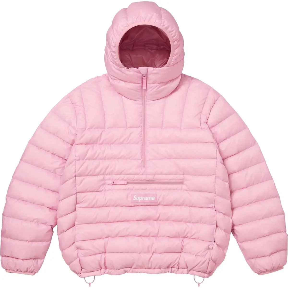 

Утепленная худи-пуловер с капюшоном unisex Supreme, светло-розовый