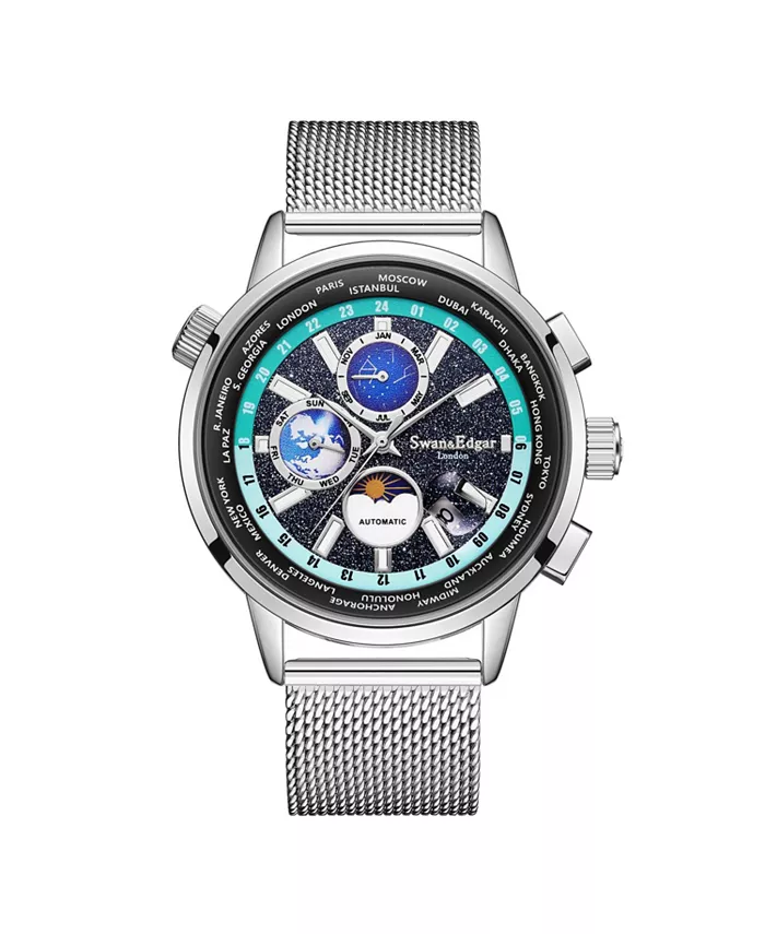 

Часы SE1944 Swan & Edgar Hand Assembled Welkin Automatic Silver Black Swan and Edgar, черный