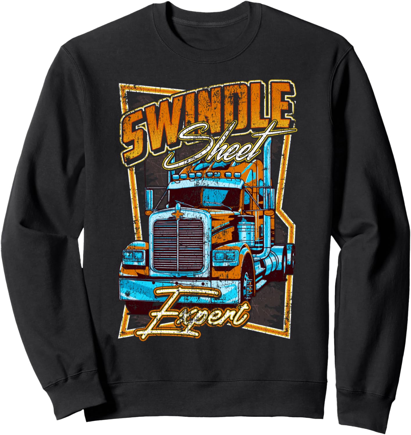 

Прикольная толстовка с надписью «Swindle Sheet Expert Trucking Trucker Funny Gag Sweatshirt» Four1Nine Truckers Official, черный
