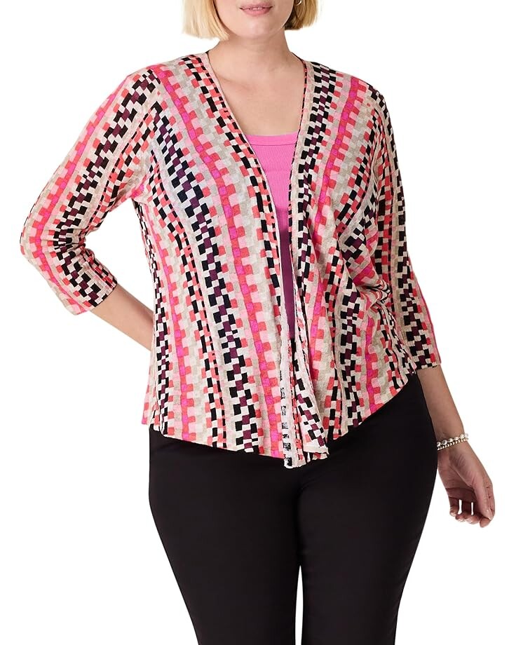 

Свитер NIC+ZOE Plus Pixel Sunset 4-Way Cardigan, цвет Pink Multi
