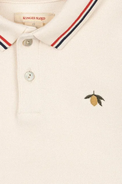 Поло детское из органического хлопка Florian Polo Shirt Konges Sløjd, бежевый — фото 4