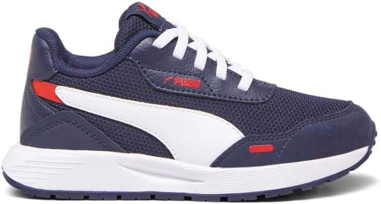 

Детские кроссовки PUMA Runtamed для мальчиков с шнуровкой, повседневные - синие, белые