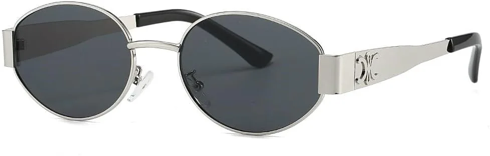 

Металлические солнцезащитные очки для мужчин и женщин, модные солнцезащитные очки овальной формы, стильные очки с защитой от УФ-излучения UV400 TRRDB, C4