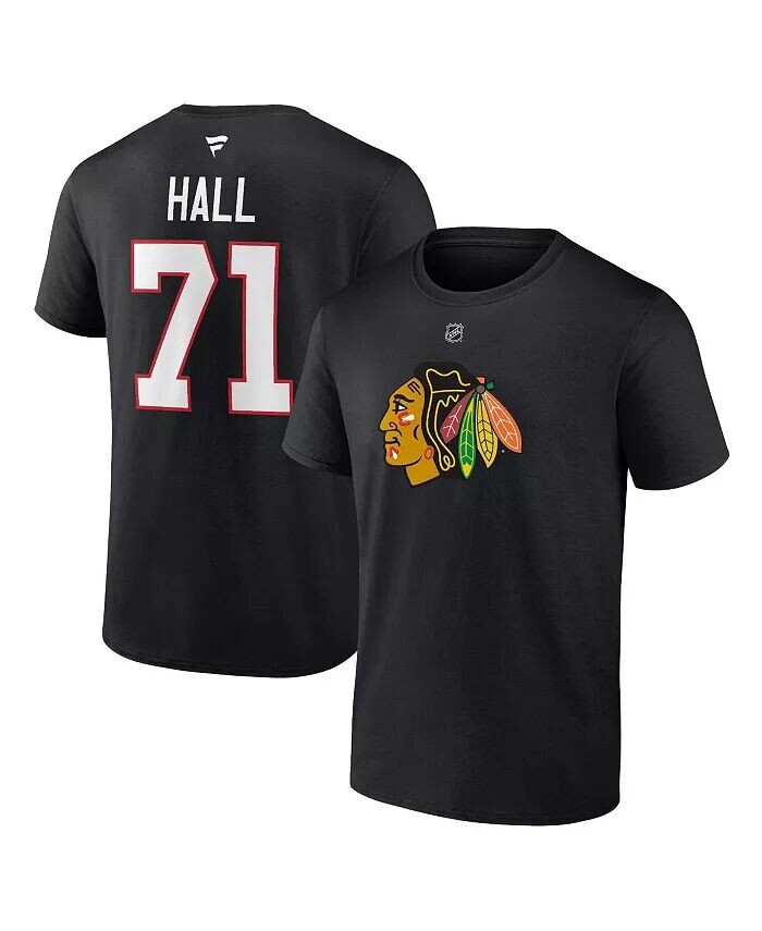 

Мужская черная футболка Taylor Hall Chicago Blackhawks с именем и номером Stack Fanatics, черный