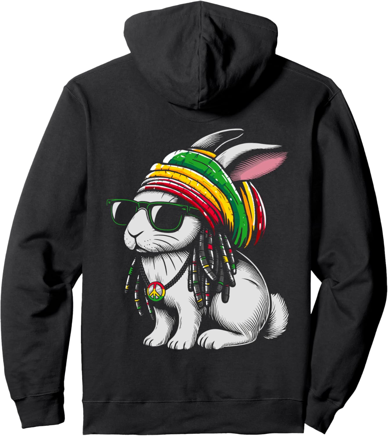 

Худи Reggae Bunny Reggae Rasta Rabbit Funny Rastafari Hare Reggae Rabbit Rastafarian, черный