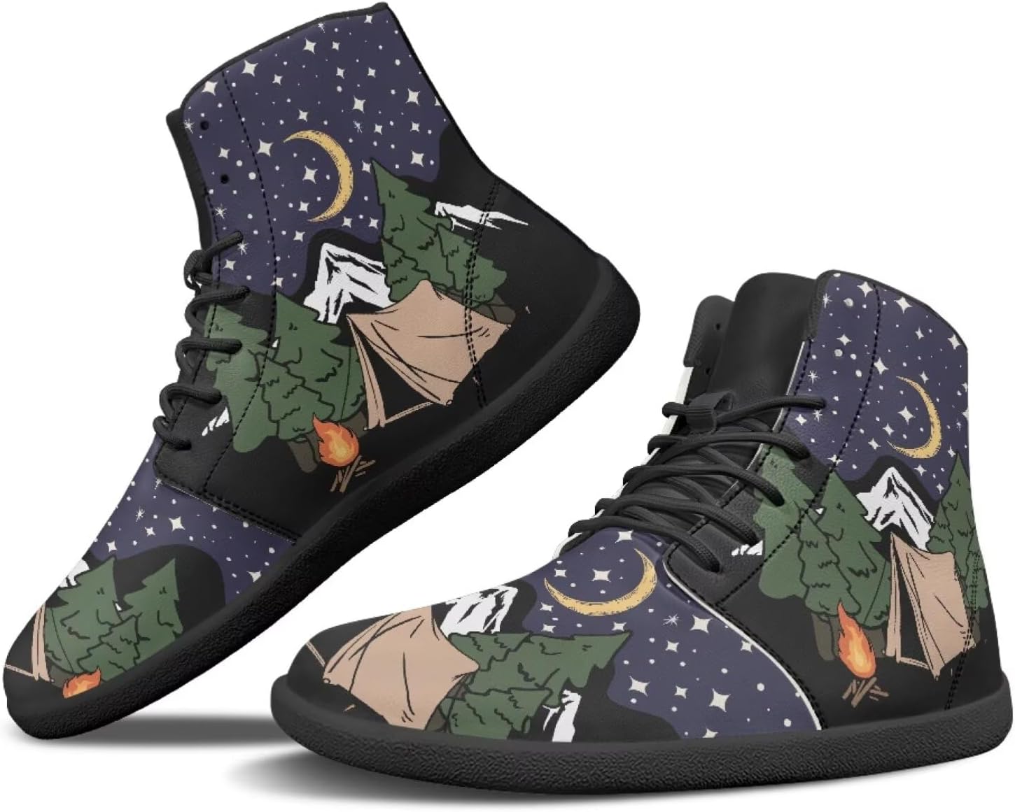 

Охотничьи ботинки Binienty Barefoot для мужчин и женщин, водонепроницаемые, из искусственной кожи, высокие, с поддержкой лодыжки, спортивная обувь, Starry Sky Forest