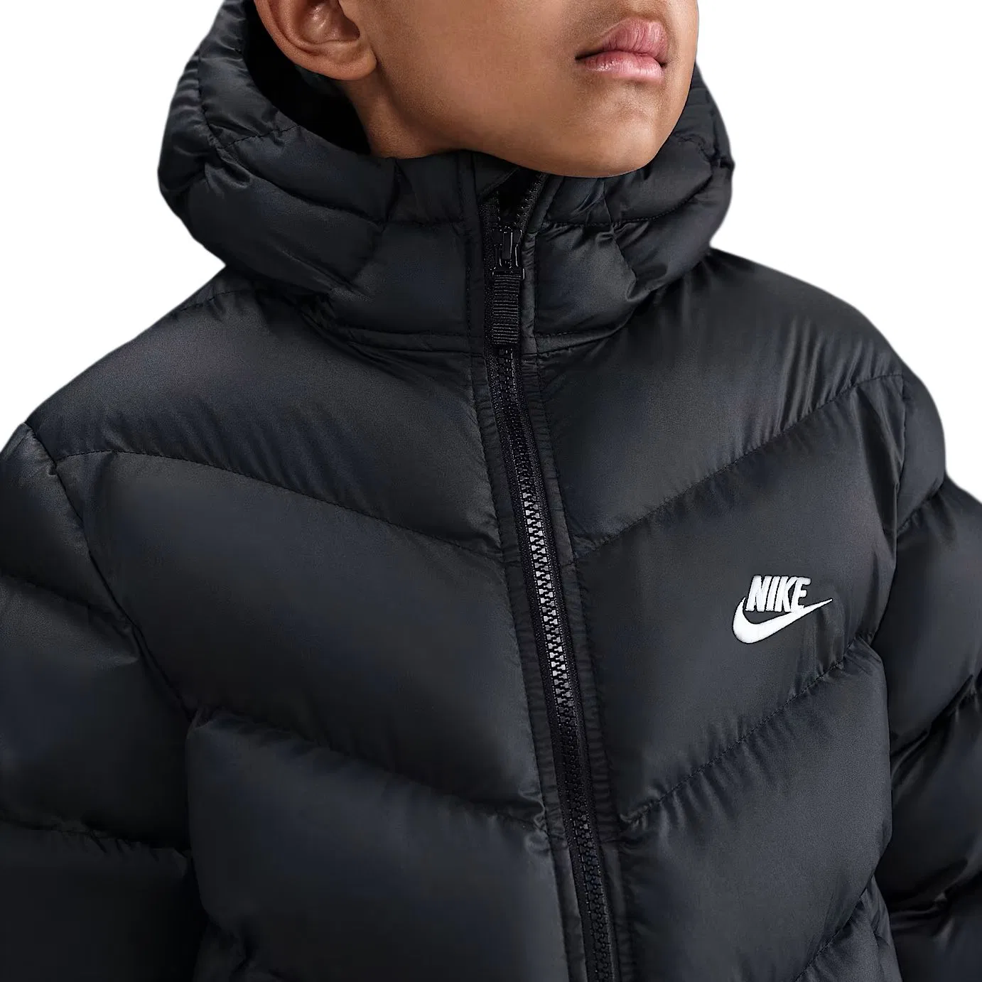 Куртка капюшон Nike Kids Jackets Hooded Moderate черная — фото 3